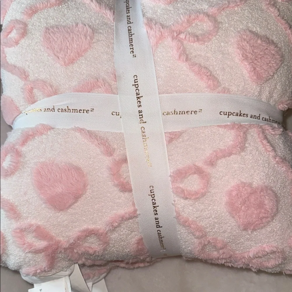 cupcakes & cashmere Blush Heart ribbon bow valentine’s Day 2 pack pillows